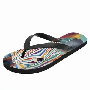 Men Rainbow Zebra Flip Flop Slippers