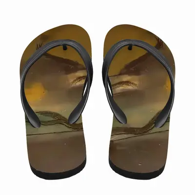 Men Green Yellow Playlines Flip Flop Slippers