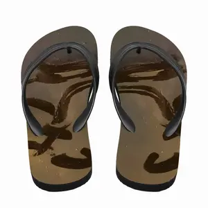 Men Lines On Greenish Flip Flop Slippers