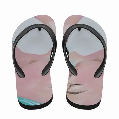 Men Girl With Sparrows Flip Flop Slippers