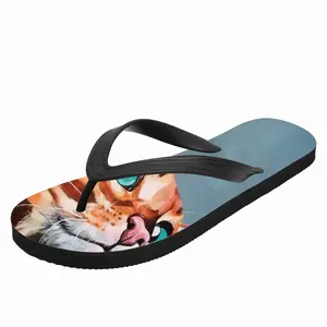 Men Cat In Sparrows Flip Flop Slippers