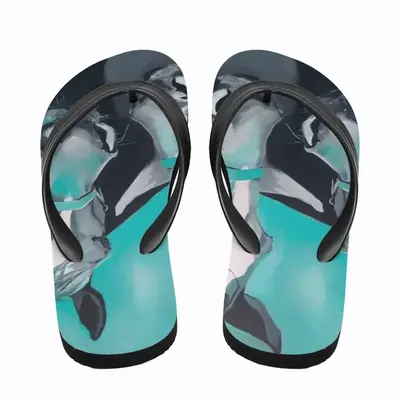 Men Two Turquoise Horses Flip Flop Slippers