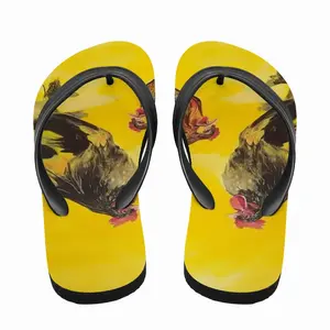 Men Rooster And Chickens Flip Flop Slippers