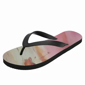 Men The Boat And Sunset Flip Flop Slippers