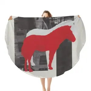 Wwf Przewalskis Horse Flannel Blanket (Round)