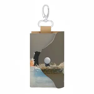 Boats On The Pond Leather Key Bag