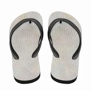 Men White On Gold Flip Flop Slippers