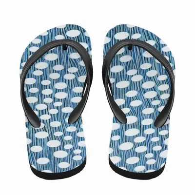 Men White On Blue Flip Flop Slippers