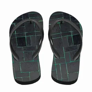 Men Black Green Flip Flop Slippers