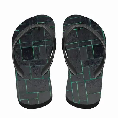 Men Black Green Flip Flop Slippers