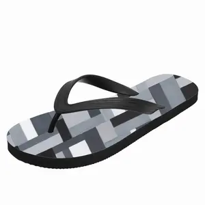 Men Black-Gray Flip Flop Slippers