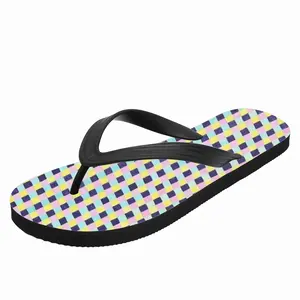 Men Pink-Purple-Yellow-Green Flip Flop Slippers