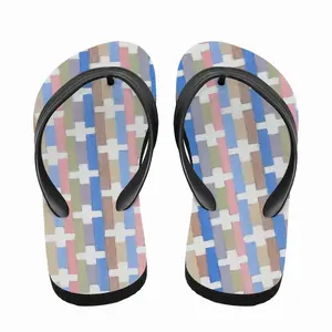 Men White Crosses Flip Flop Slippers