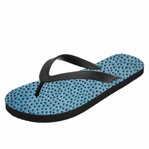 Men Holes Blue Flip Flop Slippers