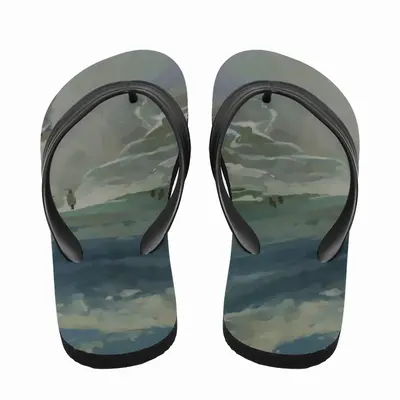 Men Storm By The Sea Flip Flop Slippers