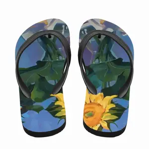 Men Sunflowers Flip Flop Slippers