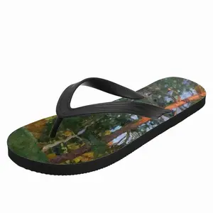 Men Evening In A Pine Forest Flip Flop Slippers