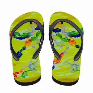 Men Footsteps On The Sand Infinity Flip Flop Slippers