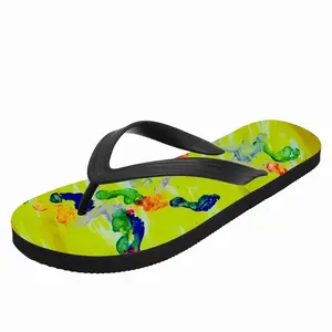 Men Footsteps On The Sand Infinity Flip Flop Slippers