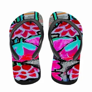 Men Pink Tulips Flip Flop Slippers