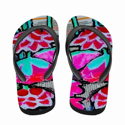 Men Pink Tulips Flip Flop Slippers