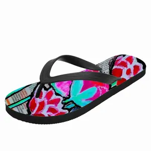 Men Pink Tulips Flip Flop Slippers