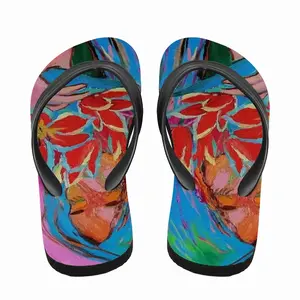 Men Girl With Tulips Flip Flop Slippers