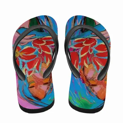 Men Girl With Tulips Flip Flop Slippers