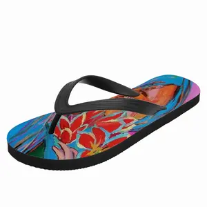 Men Girl With Tulips Flip Flop Slippers