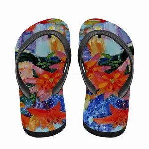 Men Summer Flowers Lilies Flip Flop Slippers