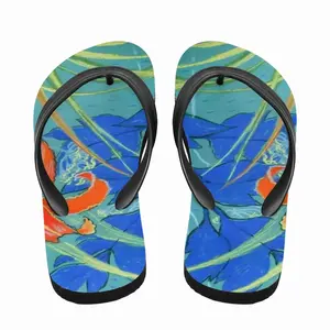 Men Orange Lily Flip Flop Slippers