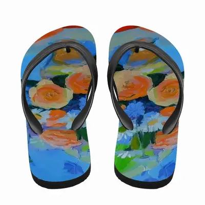 Men Roses And Chicory Flip Flop Slippers