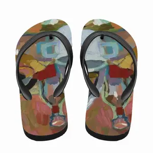 Men Still Life With Iron (White And Black) Flip Flop Slippers