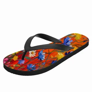 Men Cornflowers In The Meadow 20X16 Hand Painted Flip Flop Slippers