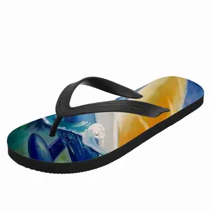 Men Sailboat Breaking The Wave Flip Flop Slippers