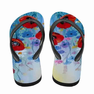 Men Three Poppies Flip Flop Slippers