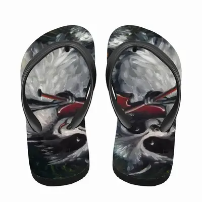 Men Raccoon Celebrating Apples Harvest Ii Flip Flop Slippers