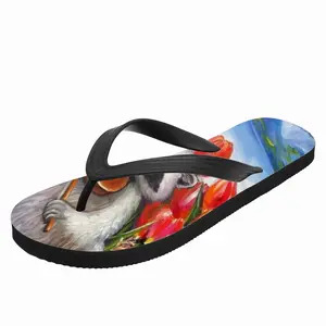 Men Raccoon Celebrating Spring Flip Flop Slippers