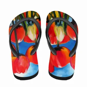 Men Wild Tulips On Spring Sky Flip Flop Slippers