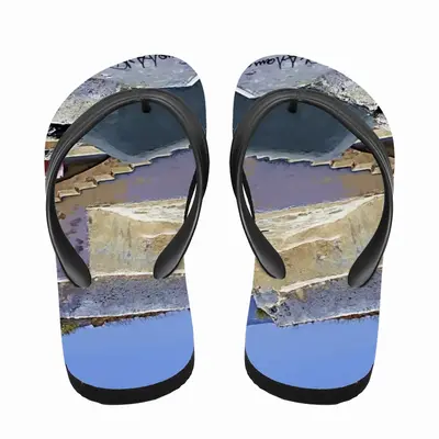 Men Santorini House And Cliffs In Oia Flip Flop Slippers