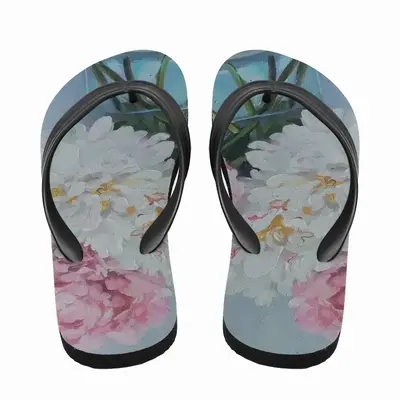 Men Peonies In A Vase Flip Flop Slippers