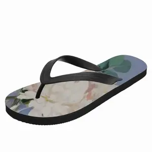 Men Peonies On Blue Flip Flop Slippers