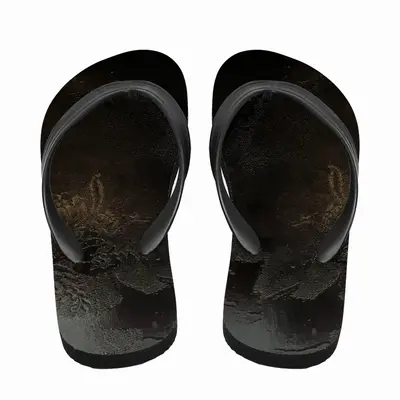 Men Black Rose Flip Flop Slippers