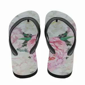 Men Large Peony Palette Knife Flip Flop Slippers