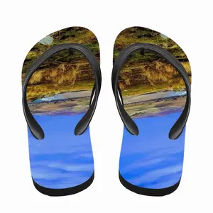 Men Bright Sunny Day Looking Toward Far Bay From Betty Hill Flip Flop Slippers