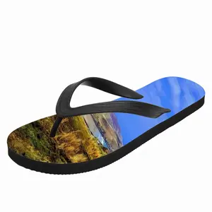 Men Bright Sunny Day Looking Toward Far Bay From Betty Hill Flip Flop Slippers