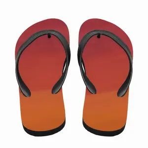 Men Orange On Red Flip Flop Slippers