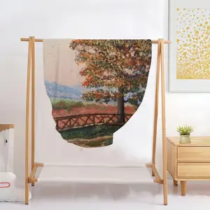 Autumn In The Country Flannel Blanket (Round)