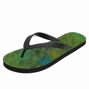 Men Lime Abstract Flip Flop Slippers