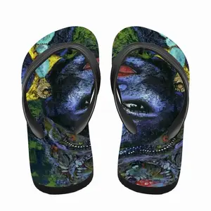 Men Blue Flame Fashion Interior Gift Idea Flip Flop Slippers